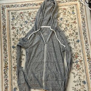 Aéropostale Gray Zip-Up Hoodie Lightweight Cozy Basic